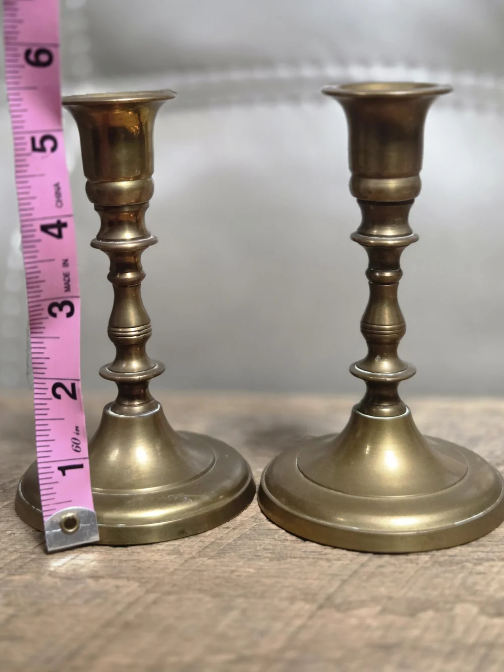 2 Vintage Mid Century Foundry Collection 100% Brass Candlestick Holders Bin 1E